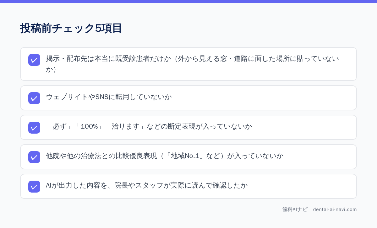 投稿前チェック5項目の図解